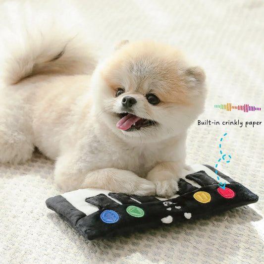 Piano Pet Treat Hiding Toy, squeaky fun, Interactive Plush Toy for Dogs, ideal pet gift, small medium dogs